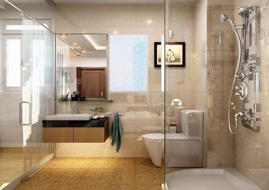 Nhà vệ sinh có kích thước hợp lý sẽ tăng tính thẩm mỹ cho ngôi nhà của bạn